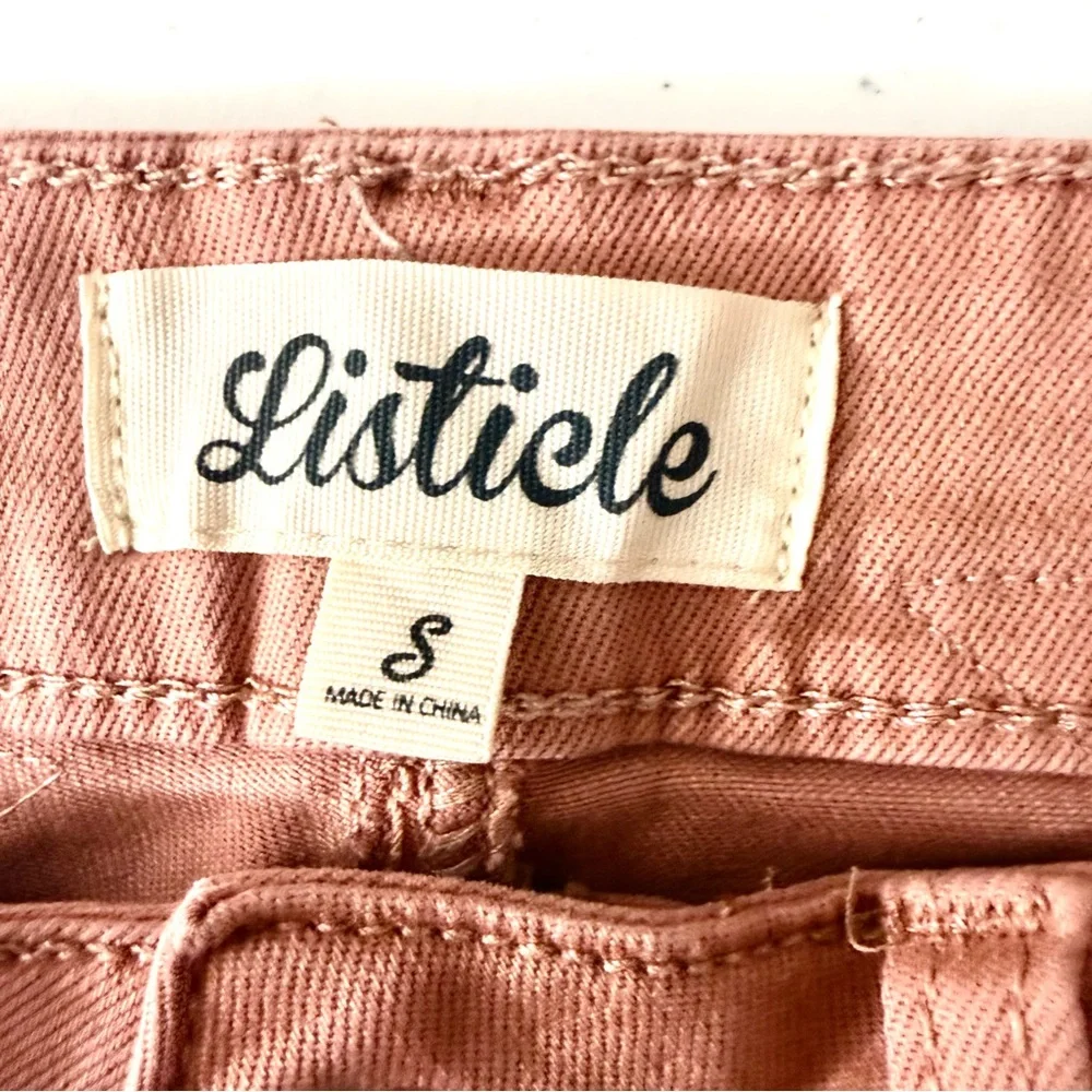 Listicle Skinny Acid Wash High Rise Jeans W/ Star Shape Fray Patches Size Small